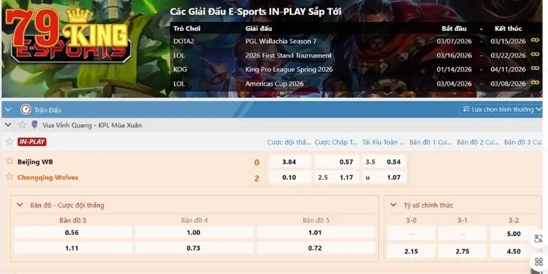 Thiết kế bảng kèo tối giản tiện lợi